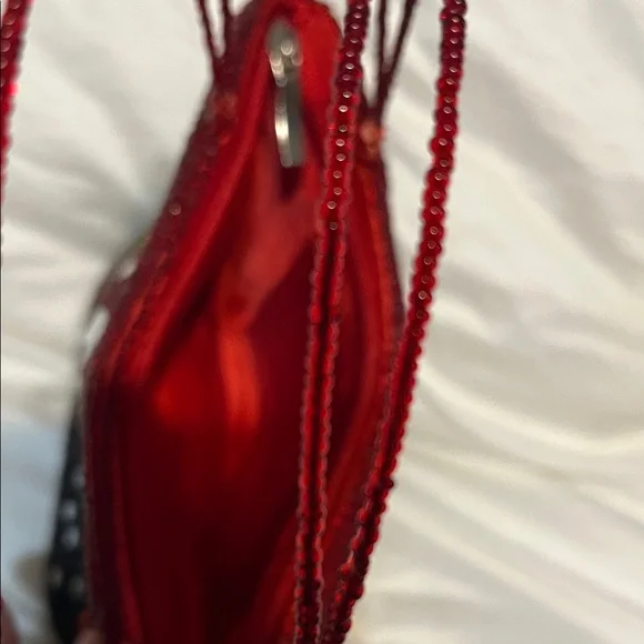 Vintage Coca Cola Red Beaded Shoulder Bag with White Logo - Picture 3 of 5